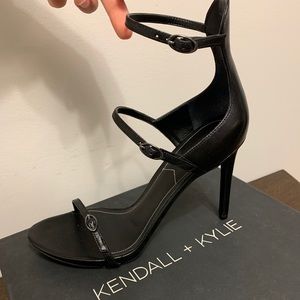 Kendall + Kylie Black Leather Stilettos